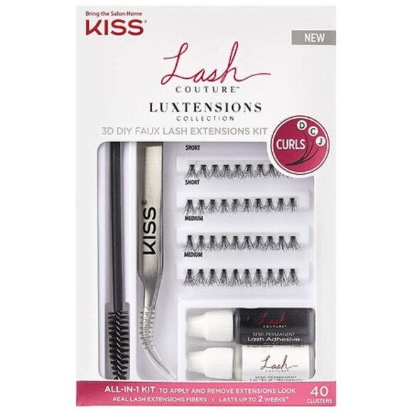 KISS Lash Couture LuXtensions Fake Eyelash Application Set 40 Pc NIB - Picture 1 of 2